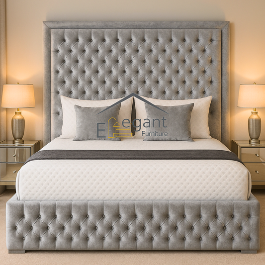 Paris bed frame Boarder head 2x tallboy 1x dresser mirror and 2x beds side table