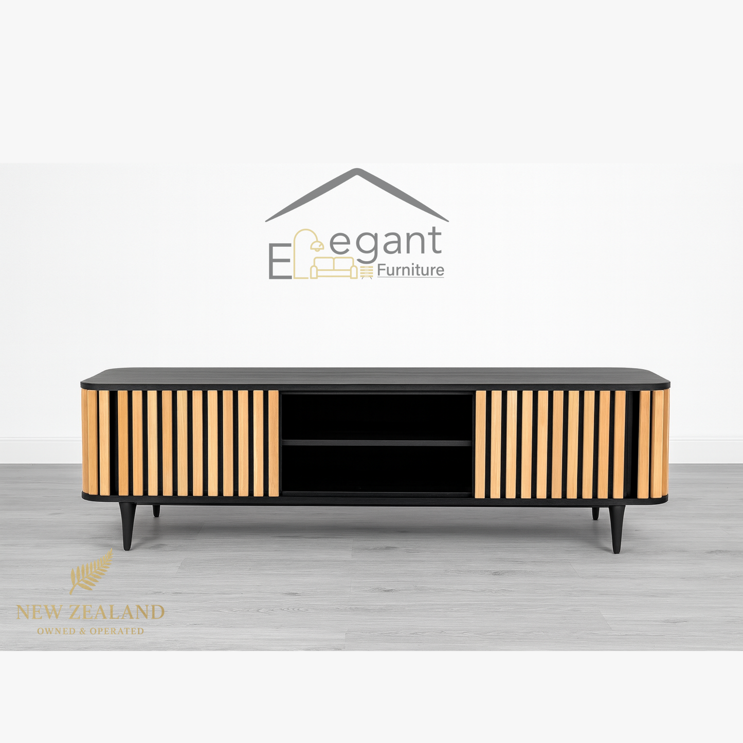 Elegant Contrast TV Unit – NZ Made Entertainment Unit