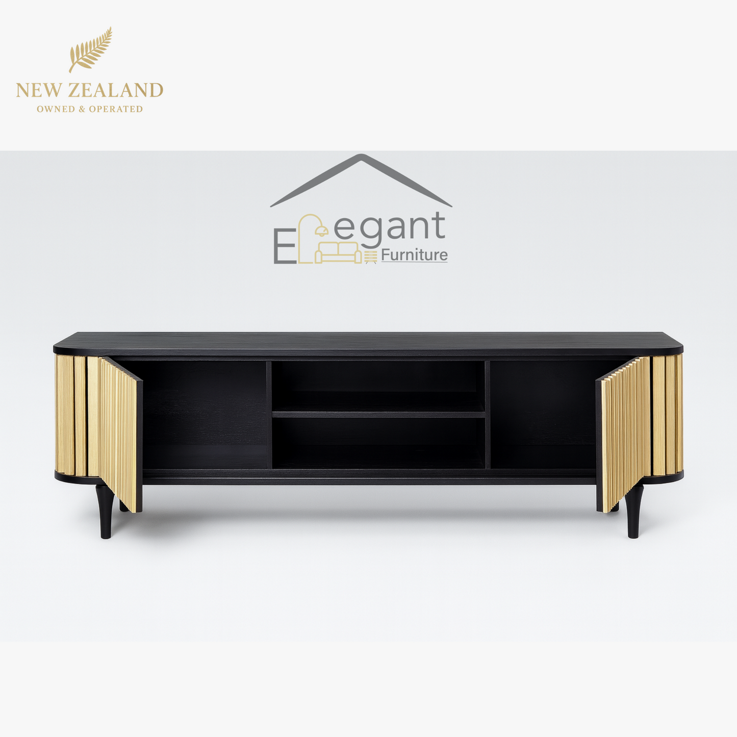 Elegant Contrast TV Unit – NZ Made Entertainment Unit