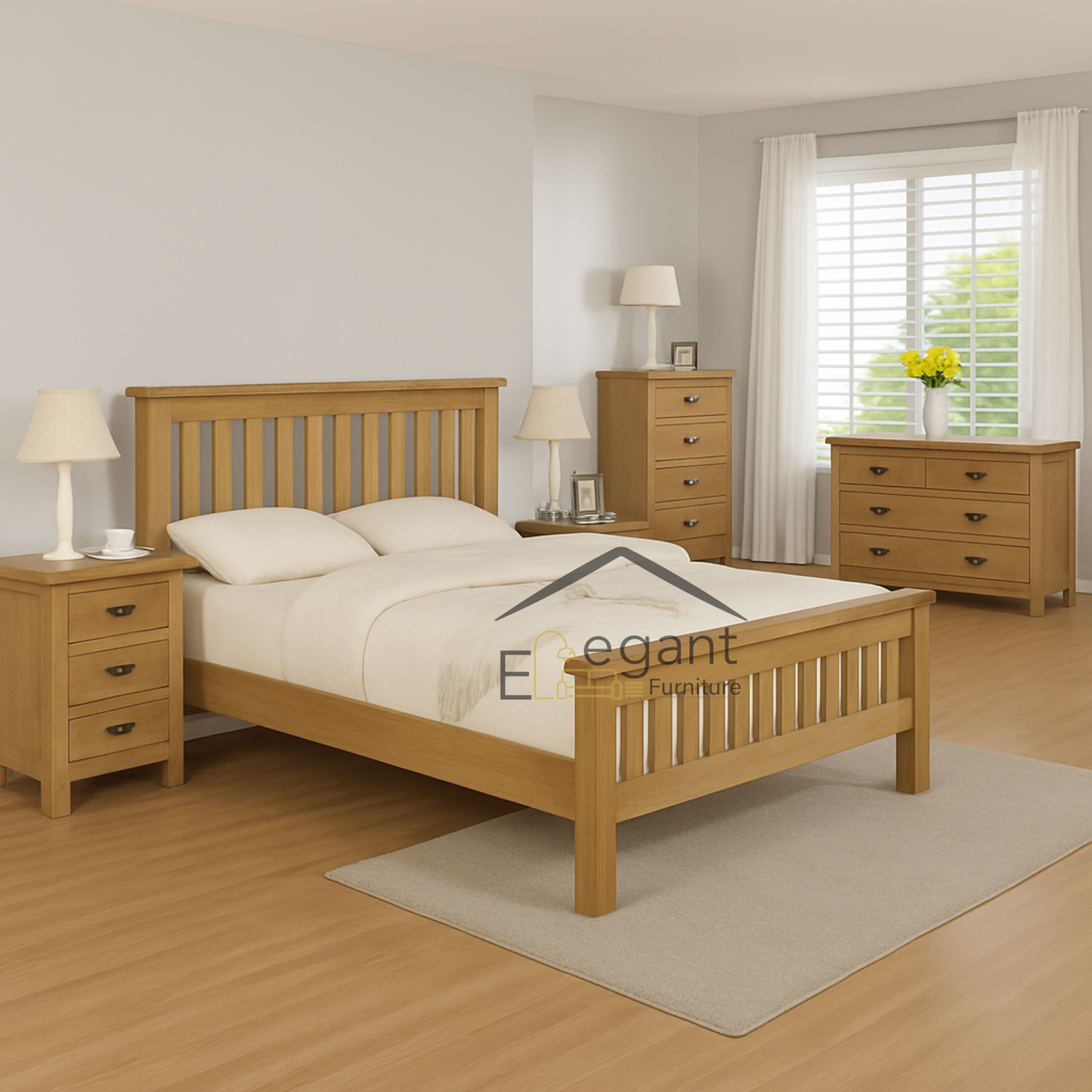 Salisbury Oak wood Bed Frame