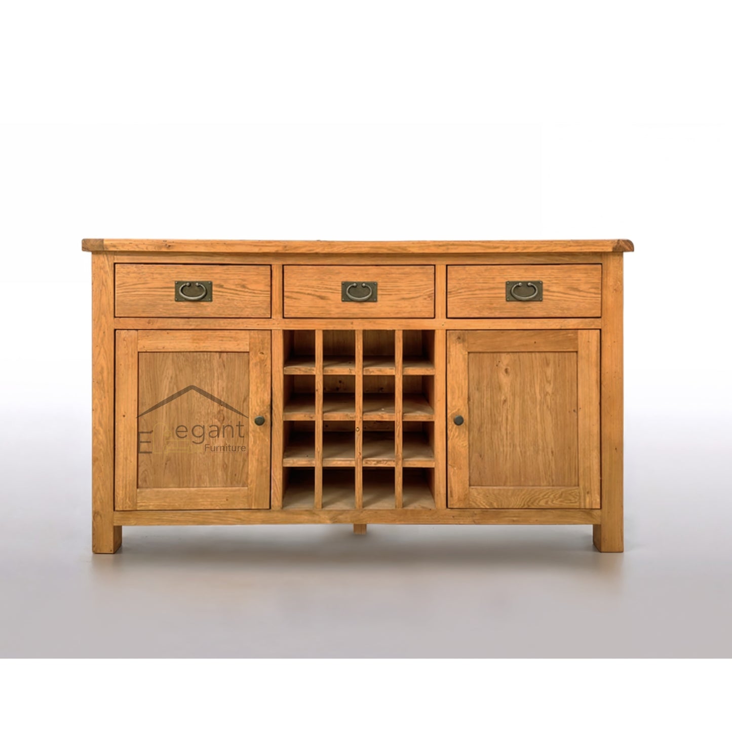 Salisbury Solid Oak Buffet with Wine Rack – 1.5m