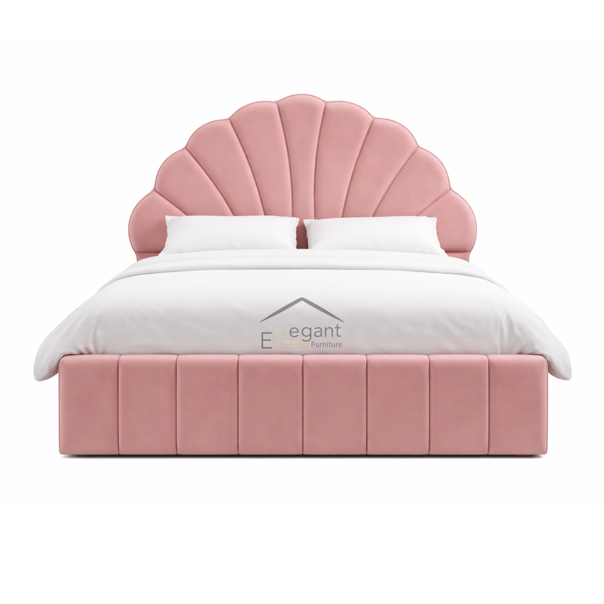 File Shell Beds Blossom Shell Bed Frame NZ Made | Scalloped Velvet Bed Single to ...